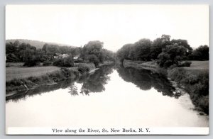 RPPC South New Berlin NY Beautiful View Along The River Real Photo Postcard C38