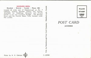 Postcard ON Havelock Hotel & Lounge Multi-View - Photo by H.R. Oakman 1970s K5