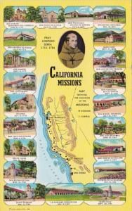 California Map Of California Missions