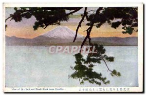 Old Postcard Japan Japan Nippon View of Mount Fuji and Eboshi Rock from Enoshina