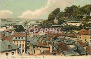 Old Postcard Epinal taken Panorama du Chateau