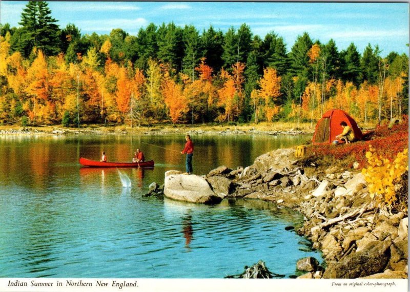 2~4X6 Postcards ME Maine TENT CAMPING~FISHING~CANOEING Livermore Falls & Madrid