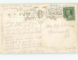 Bamforth comic TWO DRUNK MEN STAND AT THE FENCE OUTSIDE HOUSE ho4001