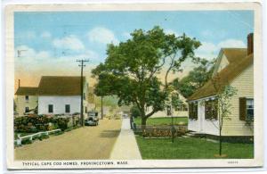 Homes Street Scene Provincetown Cape Cod Massachusetts 1928 postcard