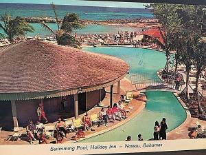 Postcard Swimming Pool at Holiday Inn in Nassau, Bahamas.  4x6      U7