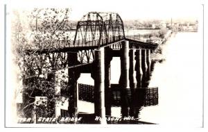 1943 RPPC Interstate Bridge over St. Croix River, Hudson, WI Real Photo Postcard