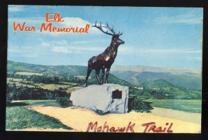 Mohawk Trail, Mass/MA Postcard, Elk War Memorial/Whitcomb