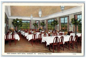 Sunbury Pennsylvania PA Postcard Roof Garden Neff Hotel c1940's Vintage Antique