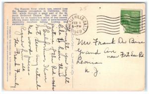 1949 Russian River in the Redwood Empire, CA Postcard