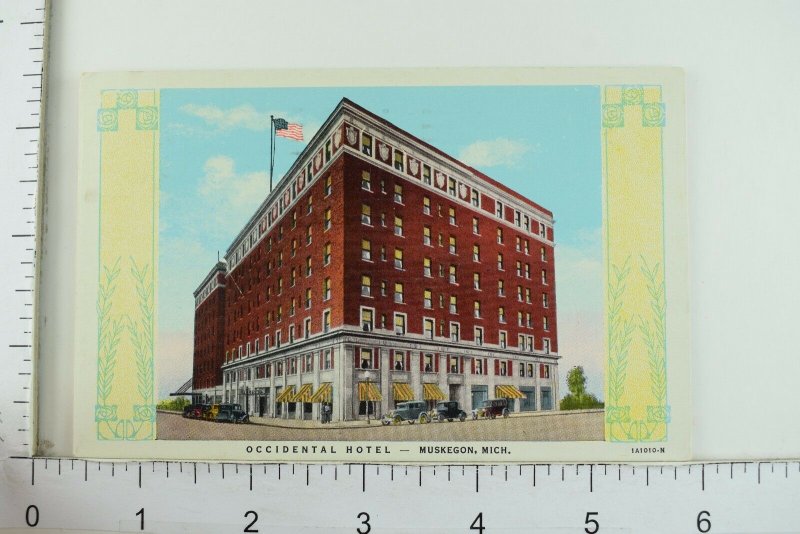 Vintage Occidental Hotel - Muskegon, Mich. Postcard P47