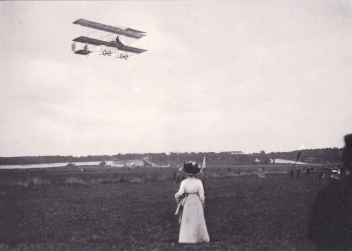 Gustav Bloundeau Farman Biplane 1910 Plane BBC RPC Postcard