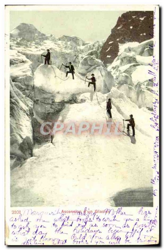 Old Postcard Ascension d & # 39un Glacier Mountaineering