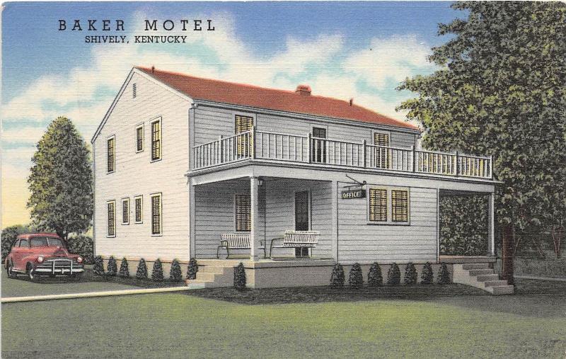 C43/ Shively Kentucky Ky Postcard Linen Baker Motel Roadside