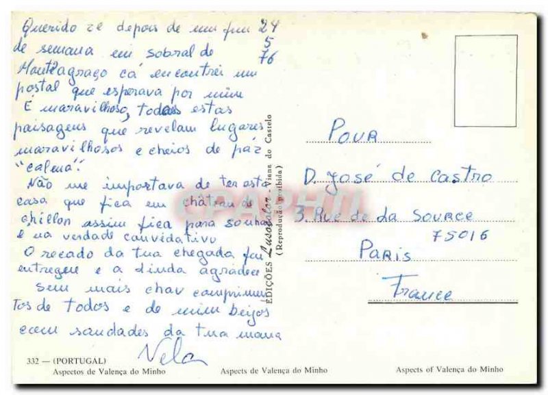 Postcard Modern Aspectos Portugal Valenca do Minho