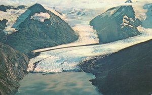Vintage Postcard Portage Glacier Spectacular Aerial View From Seward Highway AK