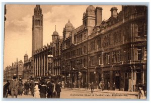 Birmingham England Postcard Corporation Street & Central Hall c1910 Unposted