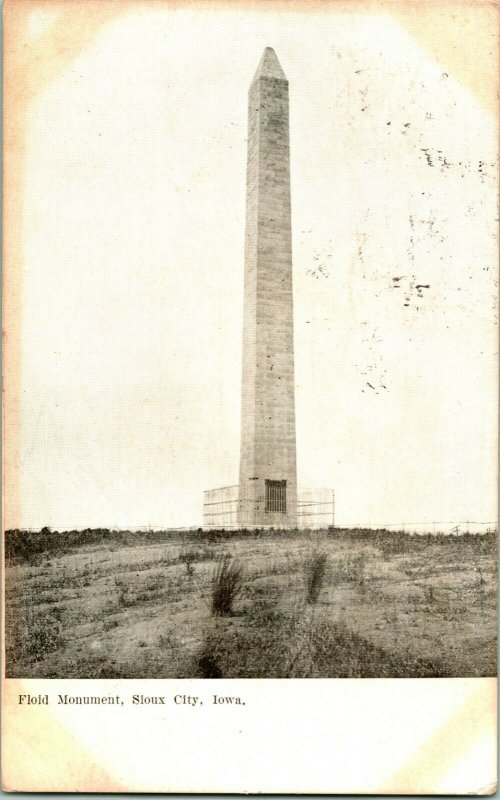 Vtg Postcard 1909 Floyd Monument Sioux City Iowa IA