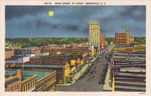 South Carolina Greenville Main Street At Night