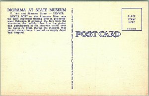 Denver, Colorado Postcard DIORAMA AT STATE MUSEUM - Adobe Fur Traders' Post
