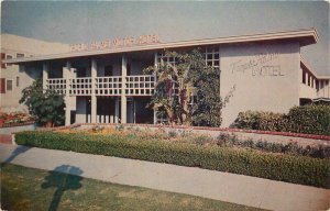 Los Angeles California Tropic Palms Motel roadside Matthews 1950s Postcard 10327