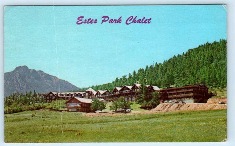 ESTES PARK, CO Colorado ~ Roadside Estes Park CHALET HOTEL 1965 Postcard