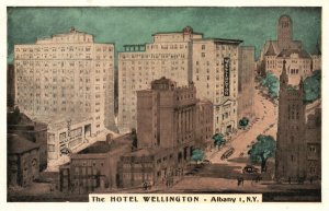 Vintage Postcard 1920's The Hotel Wellington Garage-In Albany New York