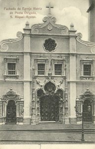 portugal, Azores Acores, PONTA DELGADA, Fachada da Egreja Matriz (1899)