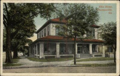 THOMASVILLE GA Elks Home FRATERNAL c1910 Postcard