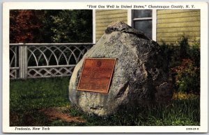 Fredonia Chautauqua County New York, 1943 First Gas Well, Stone Rock, Postcard