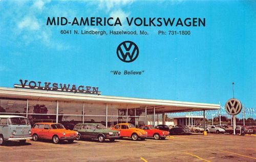 Hazelwood MO Mid - America Volkswagen VW Dealership Postcard