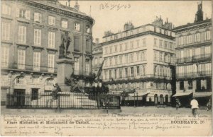 CPA Place Richelieu et Monument de Carnot - BORDEAUX (140168)