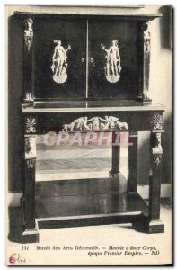 Old Postcard Musee des Arts Decorative cabinet has two Corps First Empire