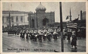 Antique Postcard SAN FRANCISCO CA Shrine Parade SHRINERS AMERICAN FLAG
