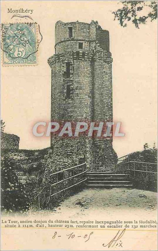 Old Postcard Montlhery tower Old Dungeon Chateau Fort Lair Inexpugnagle under...