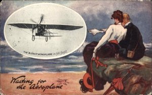 Bleriot Monoplane Airplane Pioneer Aviation Romance Border TUCK 9640 Postcard