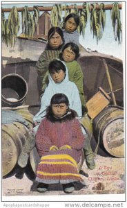 Alaska A Row Of Eskimo Children