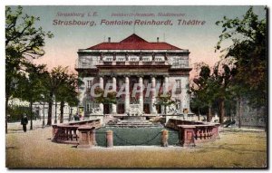 Old Postcard Strasbourg Reinhardt Theater Fontaine