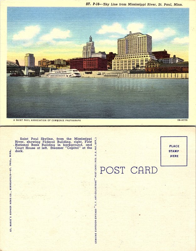 Sky Line from Mississippi River, St. Paul, Minnesota