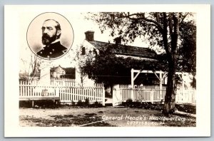 RPPC Real Photo Postcard - General Meade's Headquarters - Gettysburg - Civil War