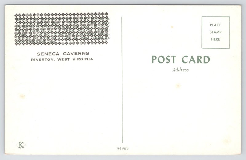 Riverton West Virginia~Seneca Caverns Interior~1950s Postcard