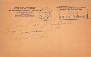 WAR DEPARTMENT~CHANGE OF ADDRESS MILITARY POSTCARD 1942~CORP SMOROWSKI~MACHINSKI