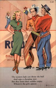 Camp Gruber OK Cancel Dude Ranch Comic Curt Teich C-197 Vintage Postcard