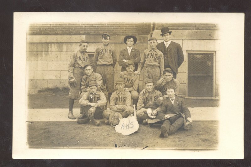 RPPC AMBOY NEW JERSEY HIGH SCHOOL BASEBALL TEAM PLAYERS NJ REAL PHOTO POSTCARD