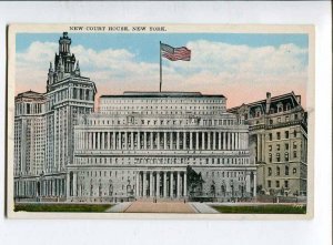 415726 USA NEW YORK New Court house FLAG Vintage postcard