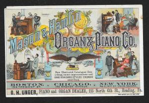 VICTORIAN TRADE CARD Mason & Hamlin Pianos Organs