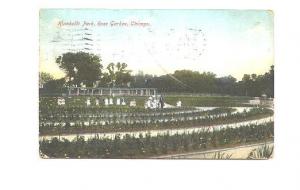 Humboldt Park Rose Garden, Chicago Illinois, Used 1909 Flag Cancel