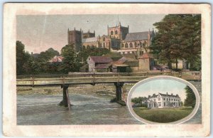 c1900s Ripon, North Yorkshire, England Cathedral Bishops Place Postcard A81