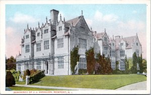 Postcard RI Newport - Residence of J. J. Vanallen