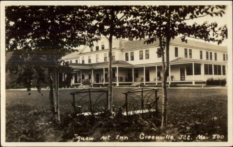 Greenville Junction ME Squaw Mountain Inn Real Photo Postcard c1920s-30s