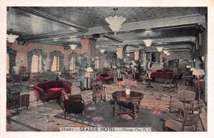 Lobby of Seaside Hotel, Atlantic City, New Jersey, Early Postcard, Unused